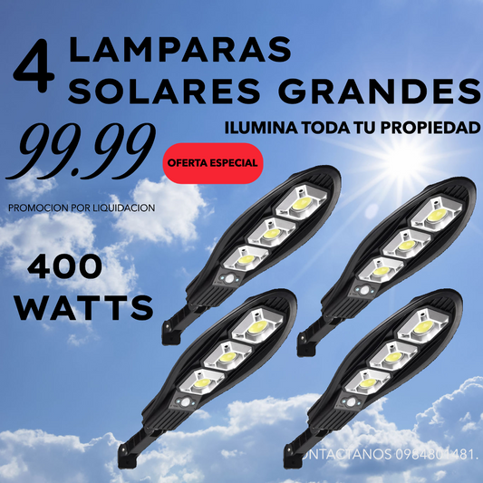 Lampara Solar 400 watts 4x100
